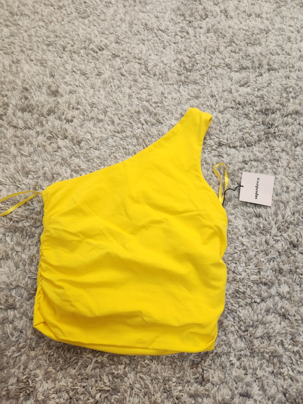 superdown Bright Yellow One-Shoulder Tank Top